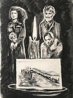 Бабий Яр. Нельзя допускать! Бумага, уголь, 2023